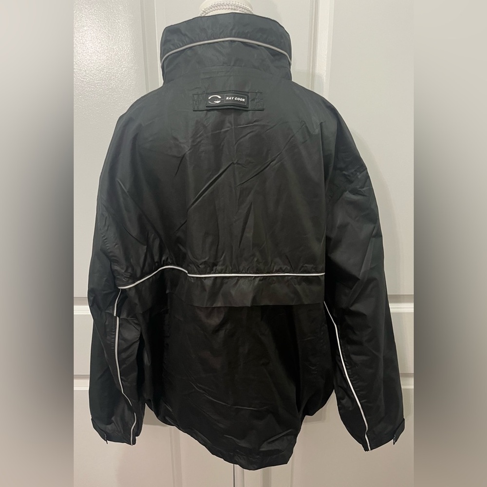 NWT RAY COOK MENS BLACK  WATERPROOF WINDBREAKER JACKET SIZE MEDIUM.
